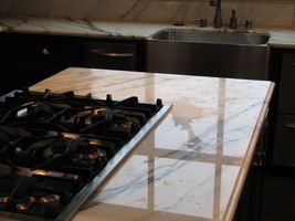 Calcutta Oro Marble before restoration