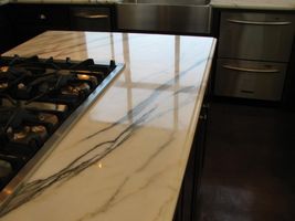 Calcutta Oro Marble after restoration