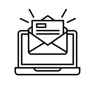 envelope coming out of computer